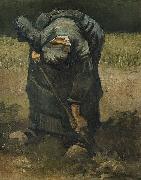 Vincent Van Gogh A Peasant Woman Digging oil on canvas